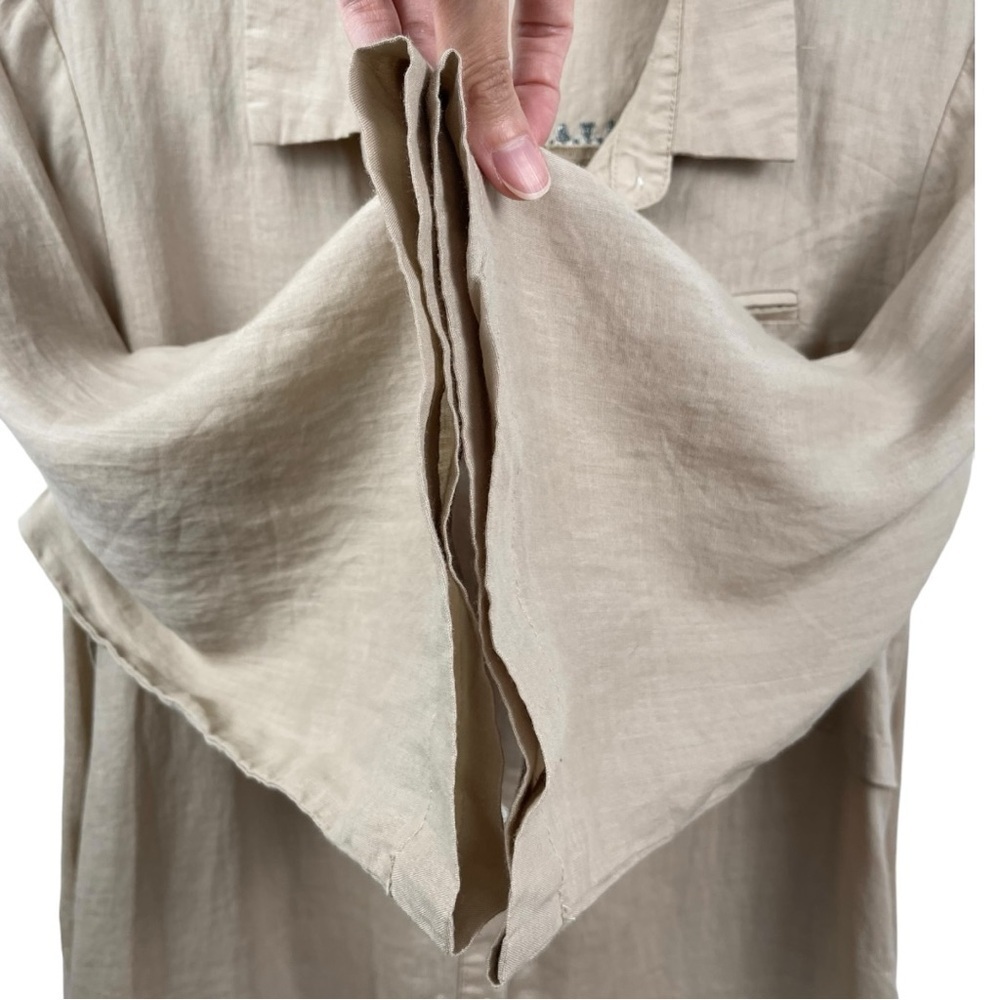 Sakura Hime Japan Natural Linen Long Kaftan Shirt Dress Size M/L - Picture 6 of 8